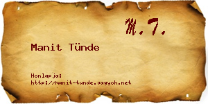 Manit Tünde névjegykártya